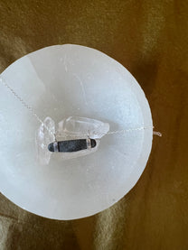 Big River Stone Necklace - Grey bar/Silver