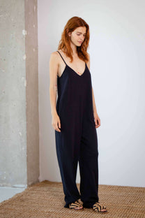 Cossac Organic Cotton Wide Jumpsuit in Black