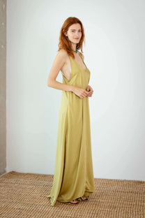 Cossac Ecovero Maxi Dress in Soft Olive