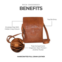 Latico Peck Leather Crossbody Bag- Black