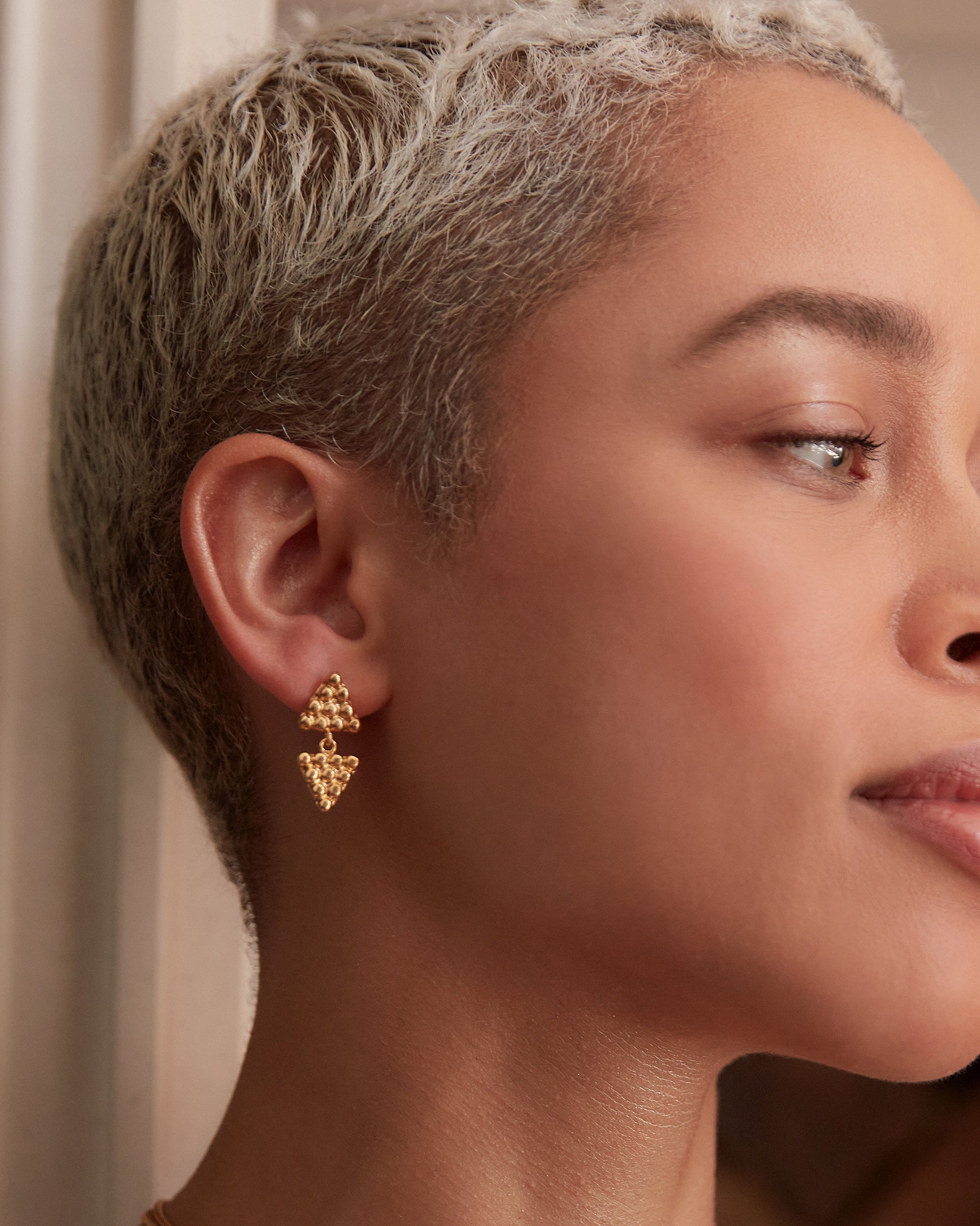 Azar Gold Triangle Drop Earrings