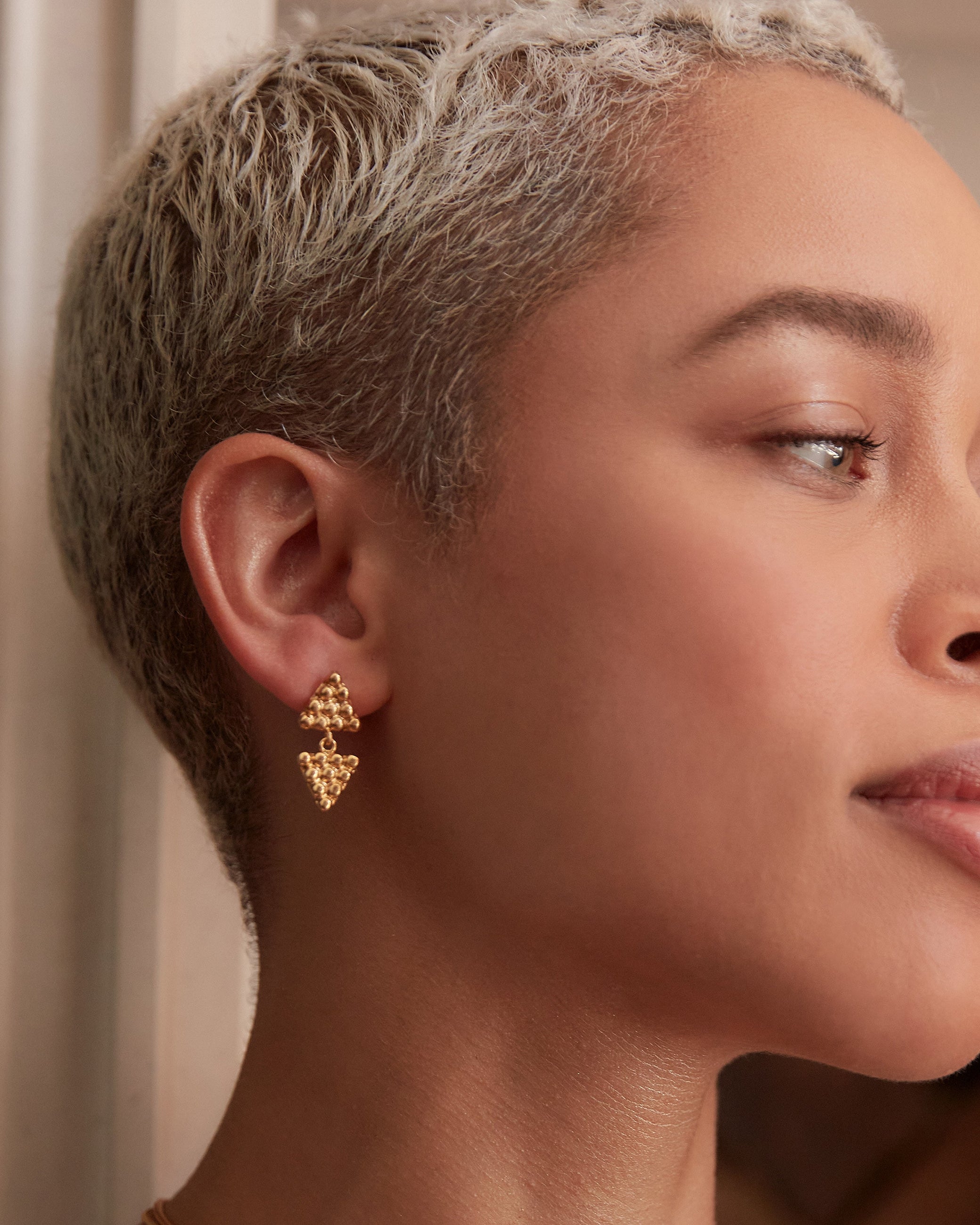 Azar Gold Triangle Drop Earrings