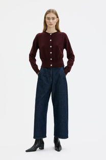 Maska Malo Fine Knit Wool Cashmere Cardigan - Port Wine