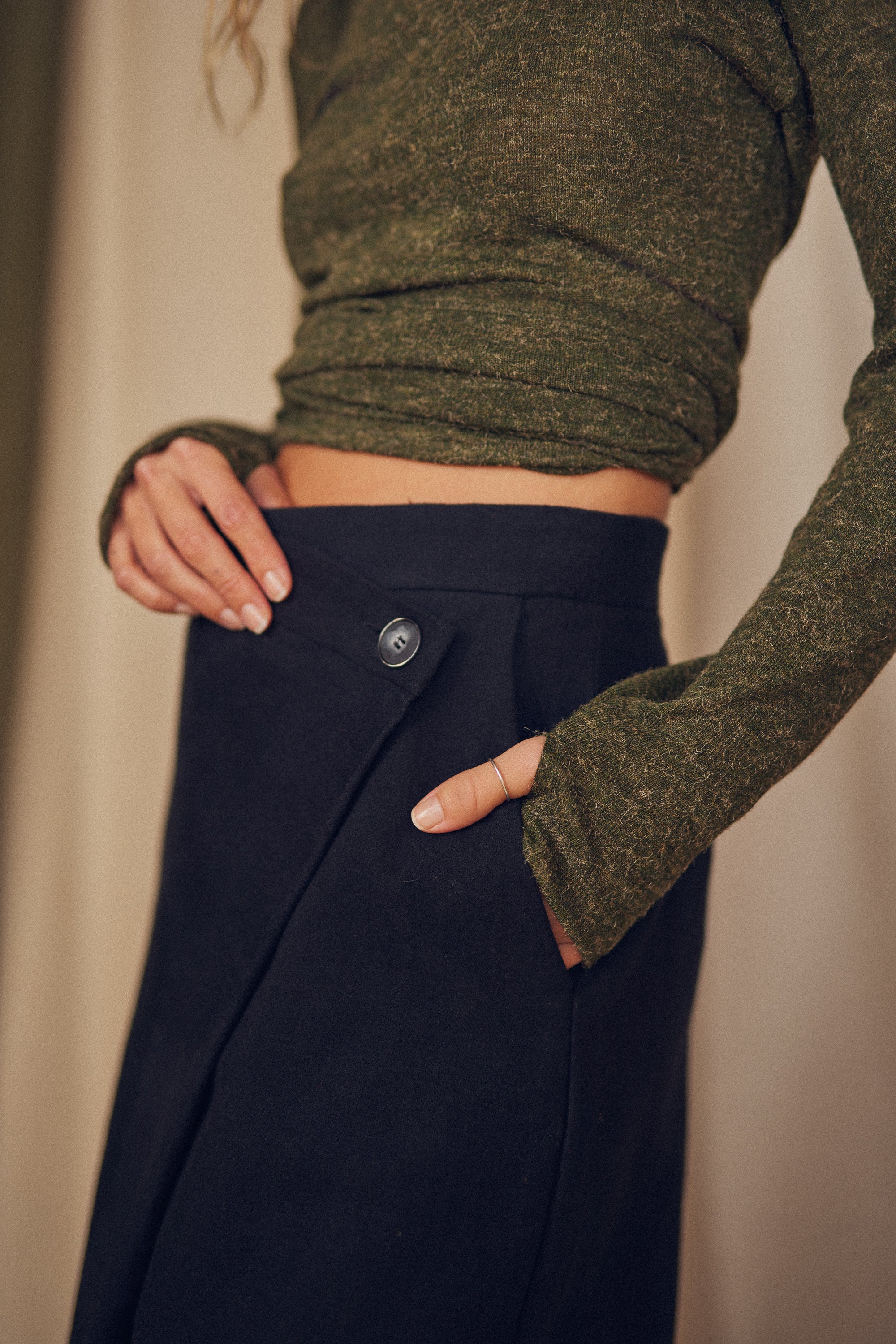 Cossac Organic Cotton Wrap Trousers- Black