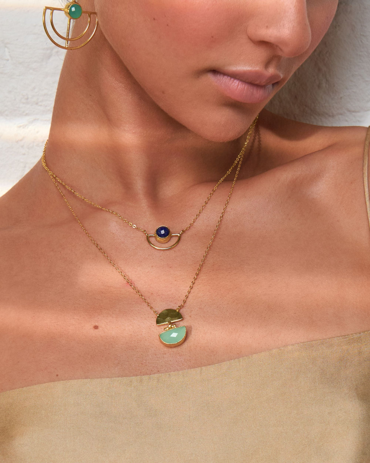 Mina Aqua Chalcedony Pendant Necklace