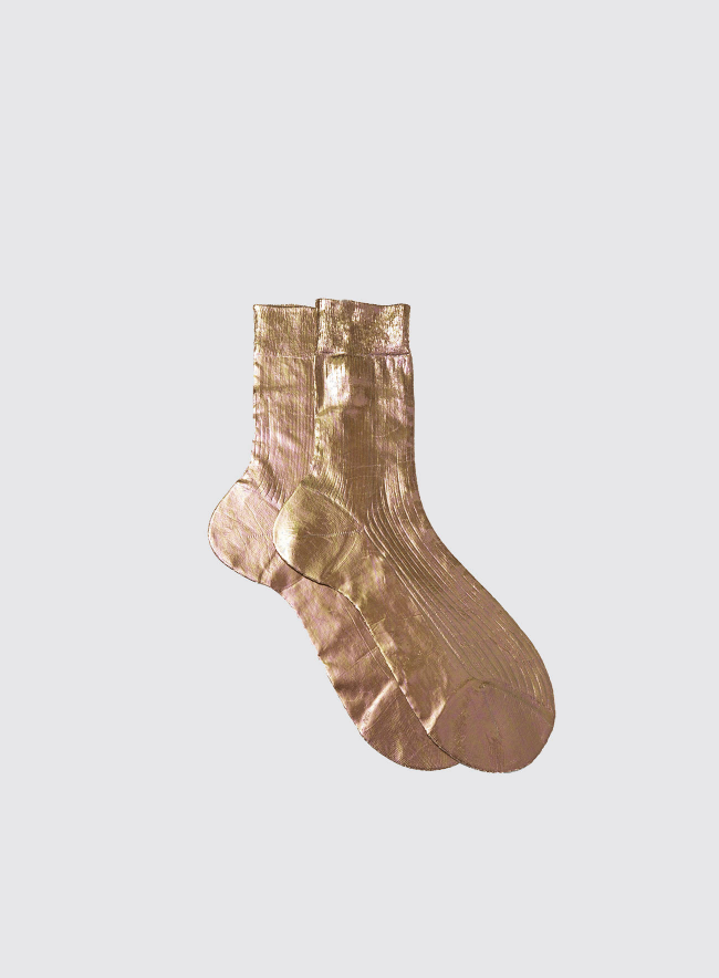 MARIA LA ROSA Cangiante Ribbed Laminated Sock
