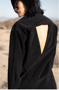 EVOLVE MAXI SHIRT DRESS- Black Cotton Corduroy