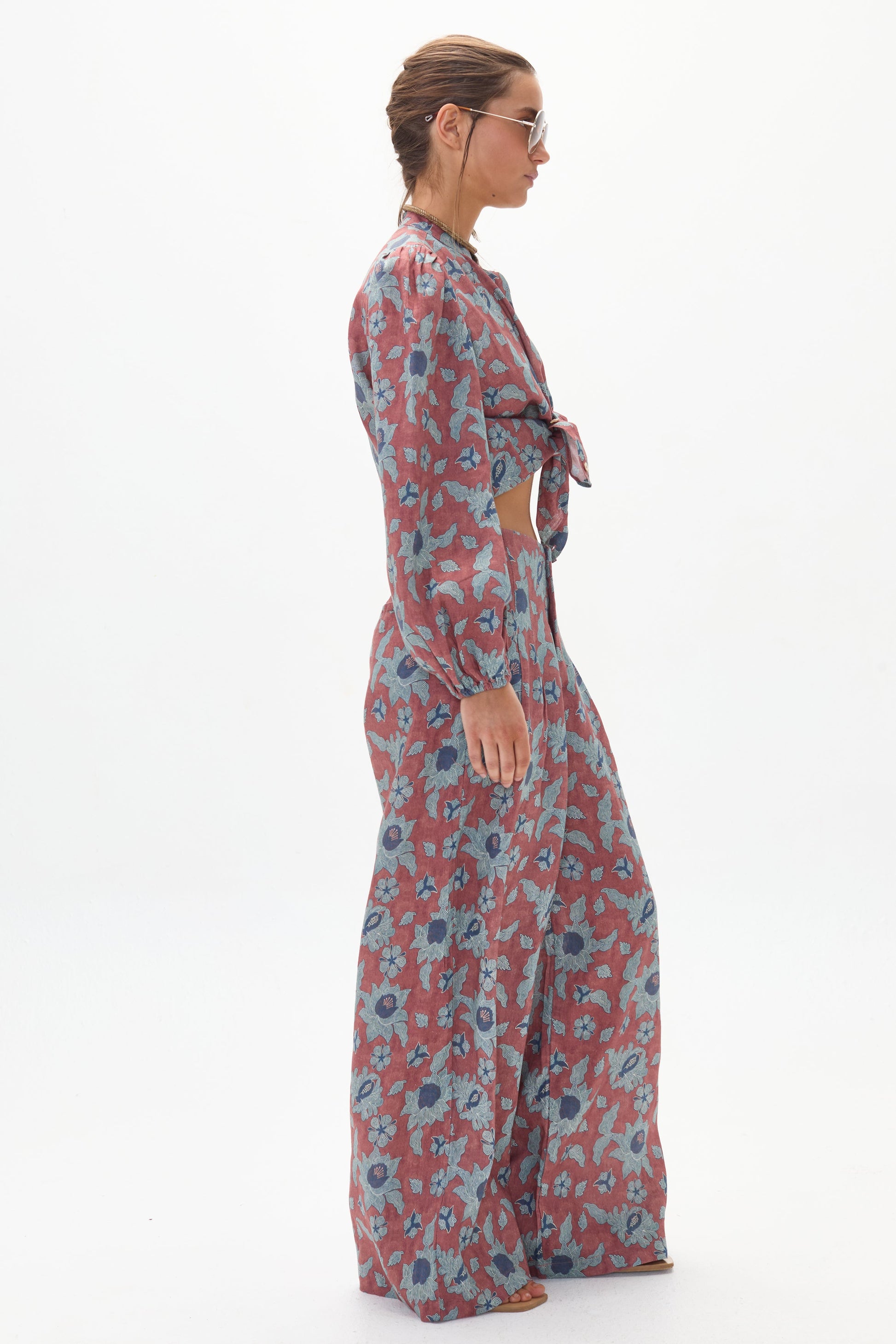 Meknes Culotte Linen Pant- Matilde Print