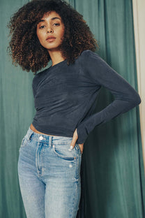 Cossac Ballet Wrap Top - Slate Black Cupro