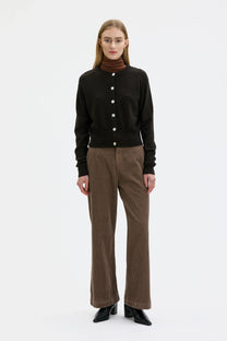 Maska Malo Fine Knit Wool Cashmere Cardigan - Morel Brown