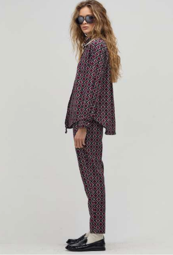 San Marino Corduroy Shirt- Bordeaux Tiles