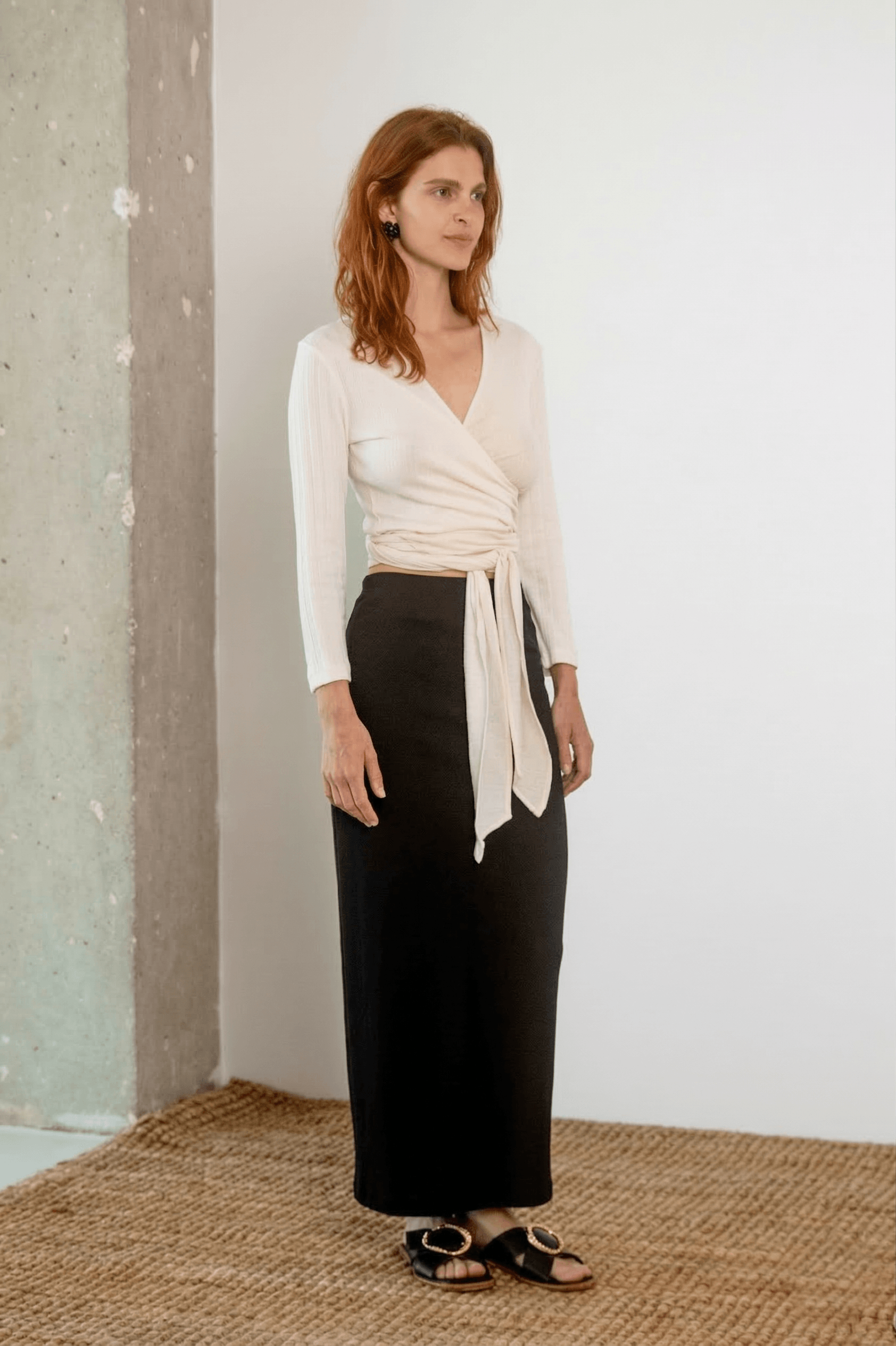 Cossac Ballet Wrap Top - Ecru Banana &amp; Pineapple Fiber