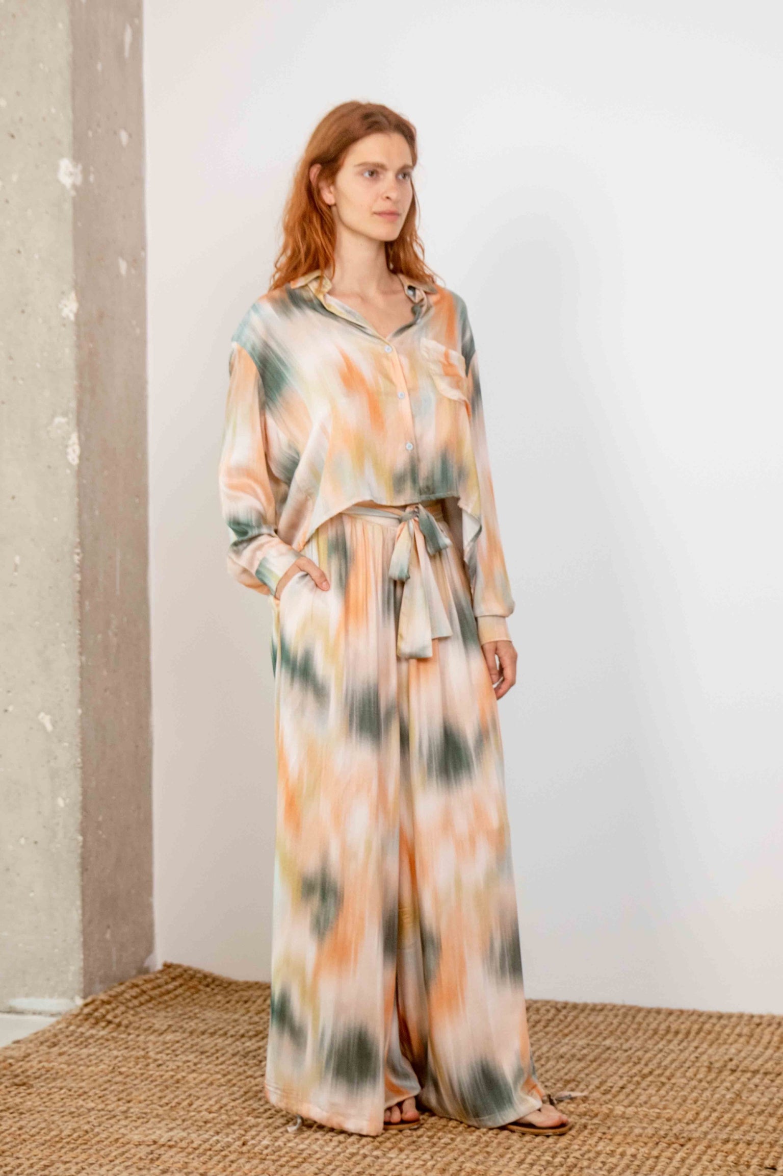 Cossac Wide Ecovero Trousers in Spring Print