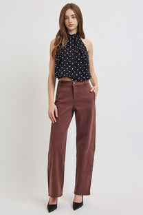 Risen Slouchy Baggy Pants- Choco Brown