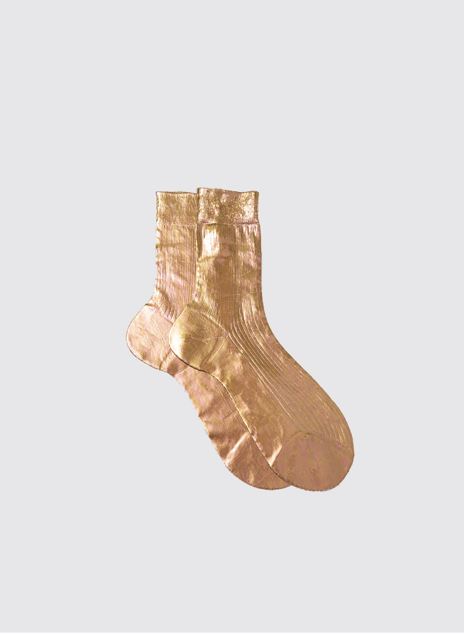 MARIA LA ROSA Cangiante Ribbed Laminated Sock