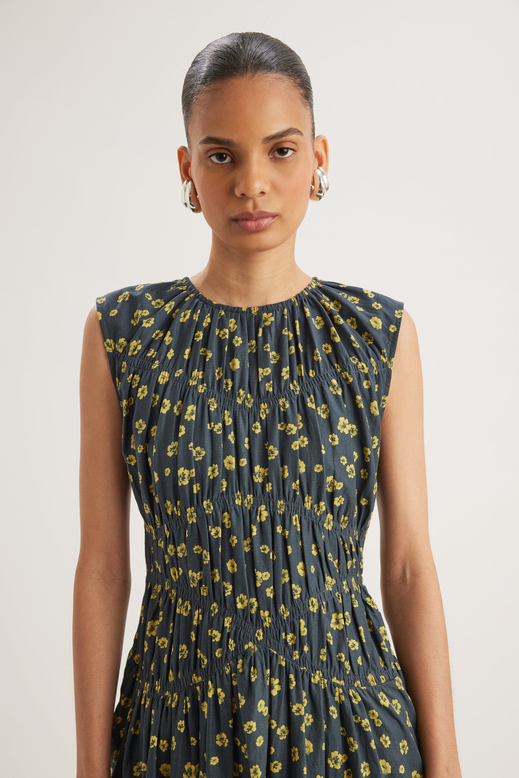 Merlette Villard Dress - Navy Lemon Floral Print