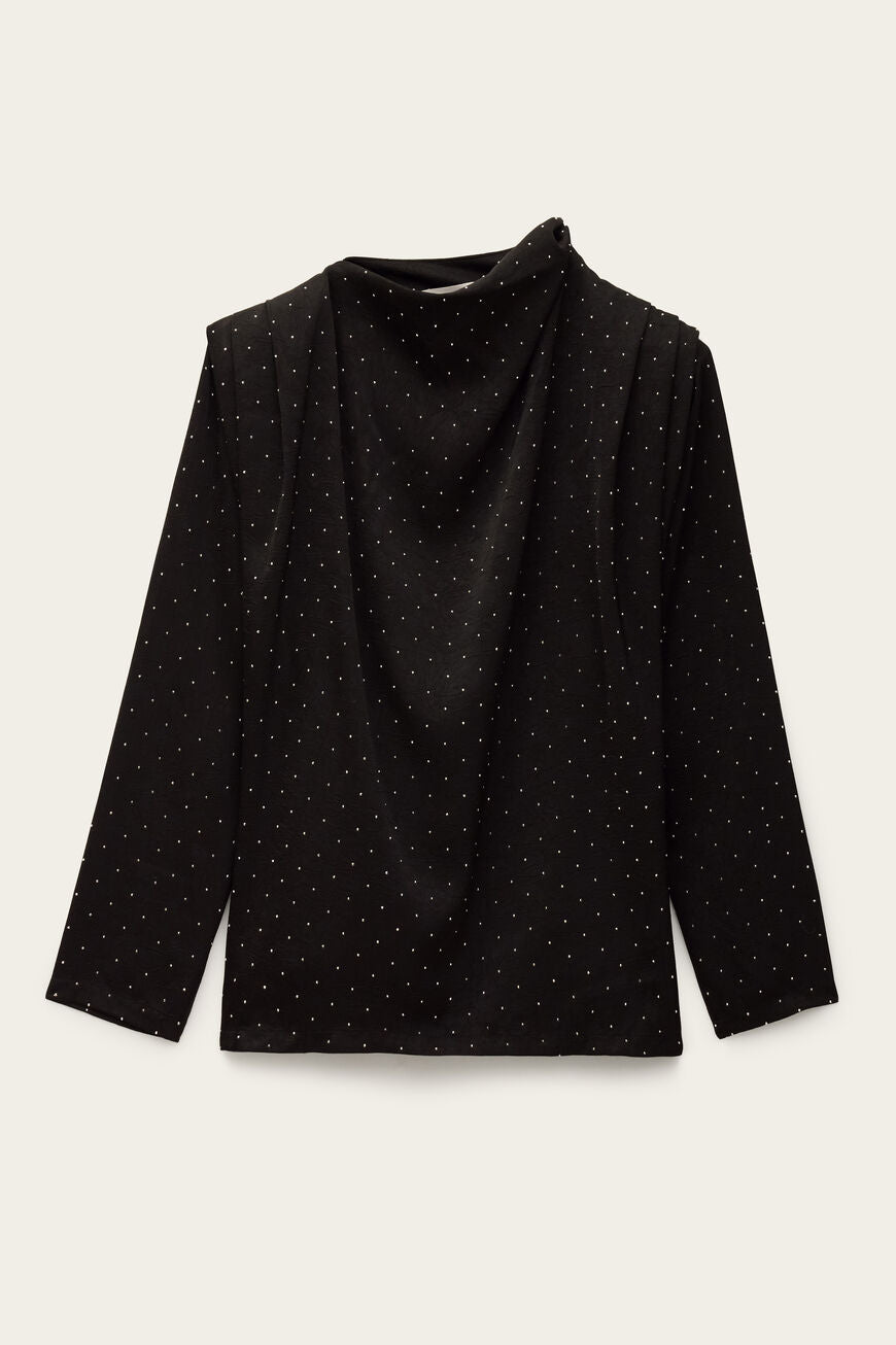 Debra Assymetrical Collar Top