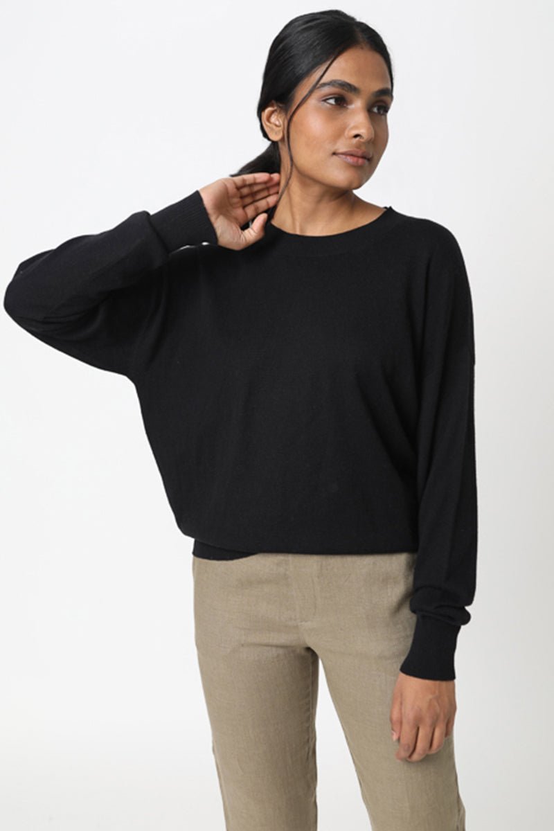 Cotton Cashmere Crew Neck Sweater