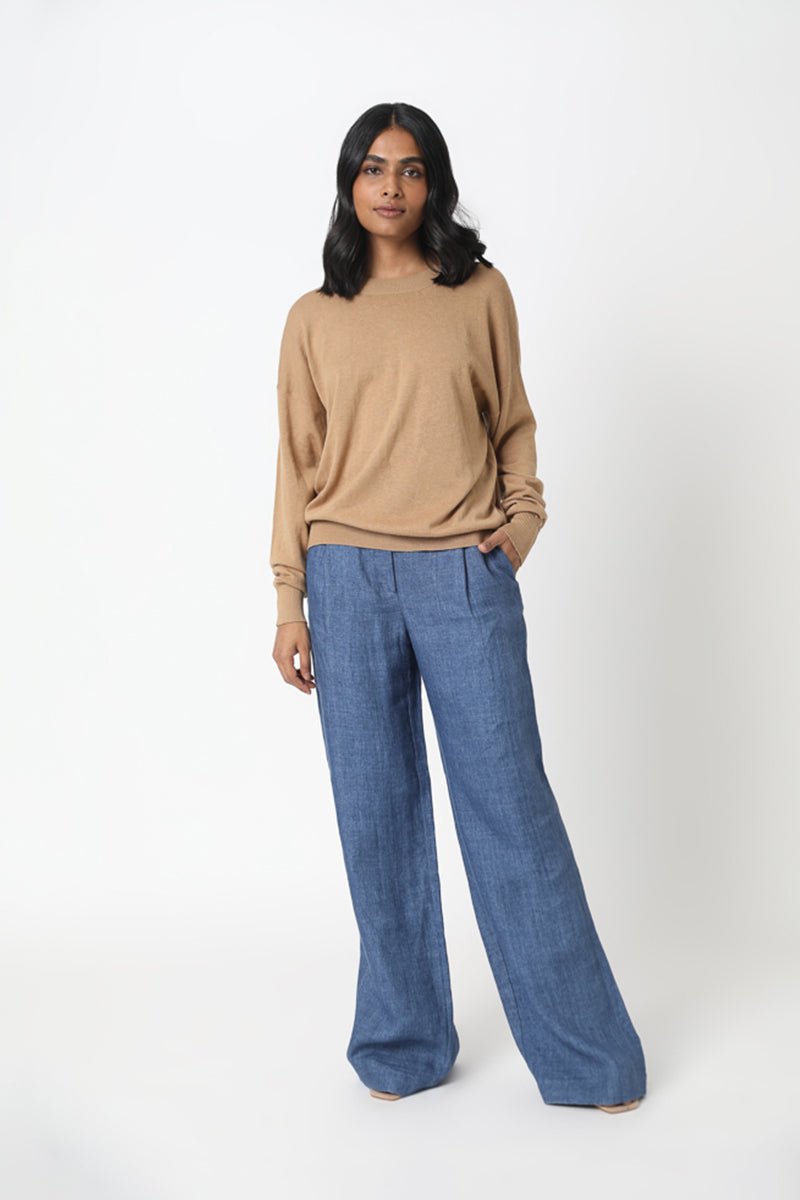 Cotton Cashmere Crew Neck Sweater
