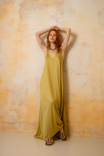Cossac Ecovero Maxi Dress in Soft Olive