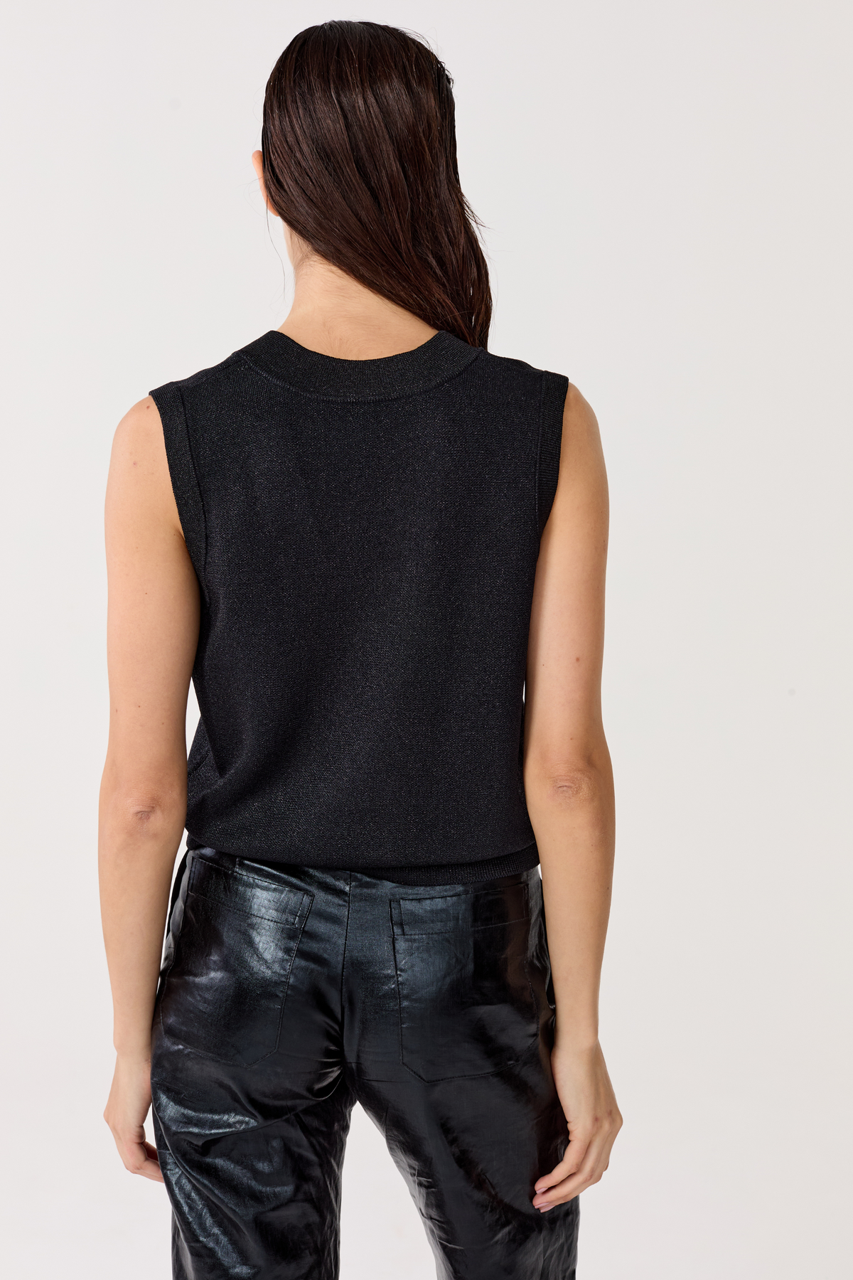 Preppy knitted Vest- Black