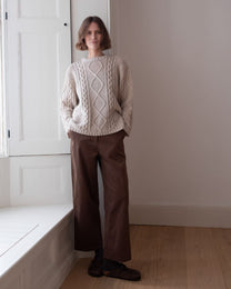 HARPER WIDE LEG CORDUROY TROUSER- OLIVE