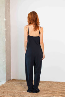 Cossac Organic Cotton Wide Jumpsuit in Black