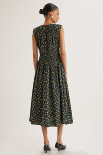 Merlette Villard Dress - Navy Lemon Floral Print