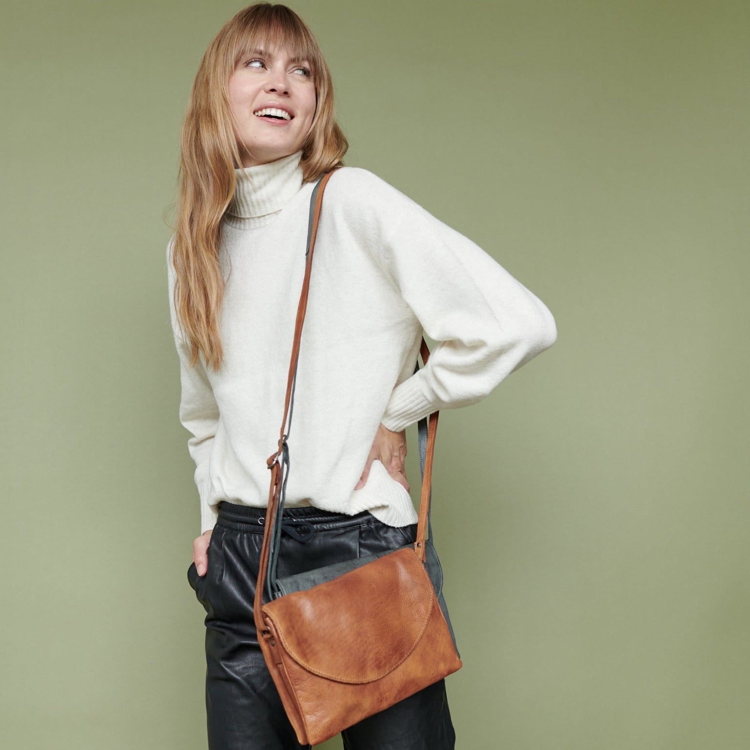 Latico Marcus Crossbody Bag- Cognac