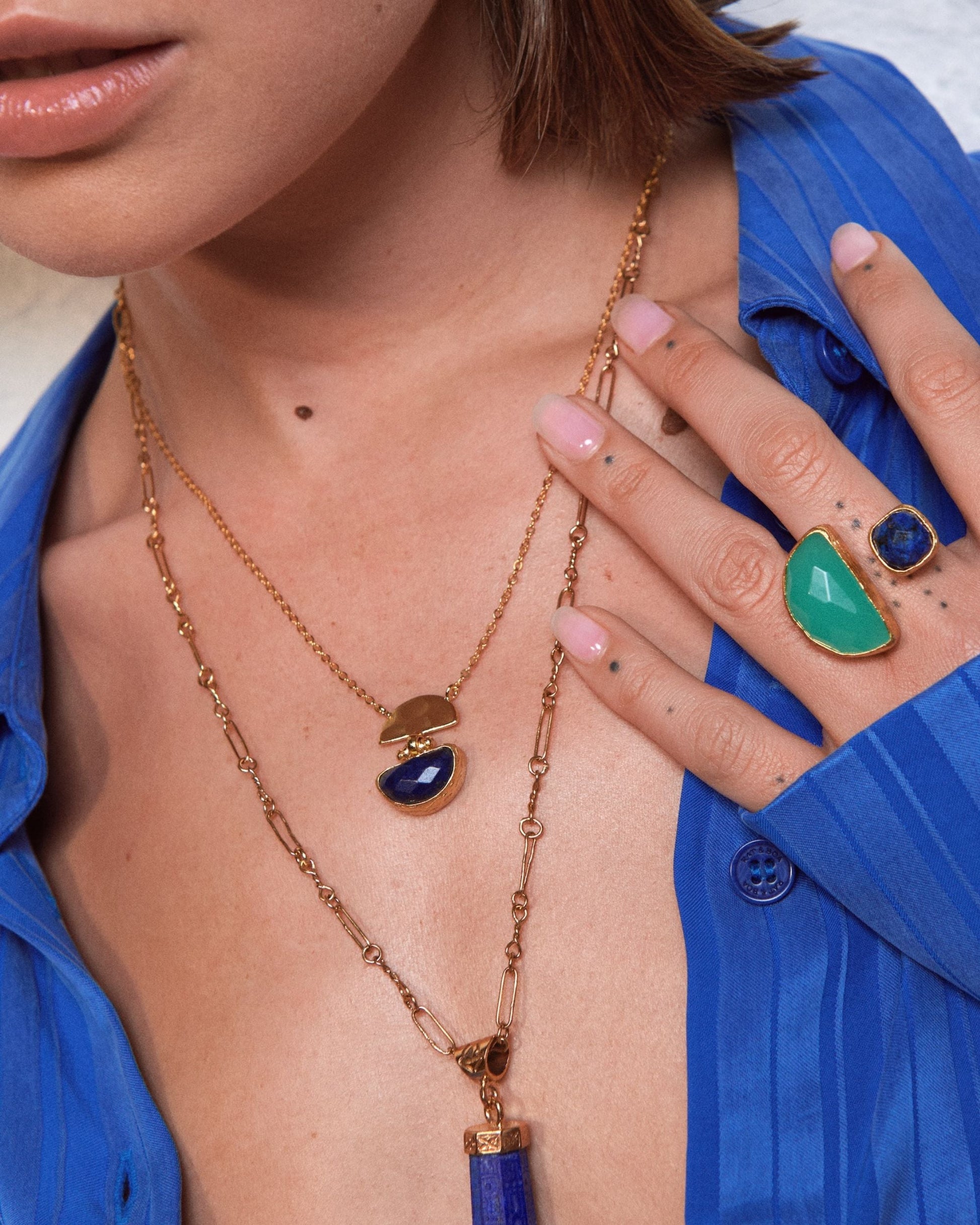 Mina Lapis Pendant Necklace