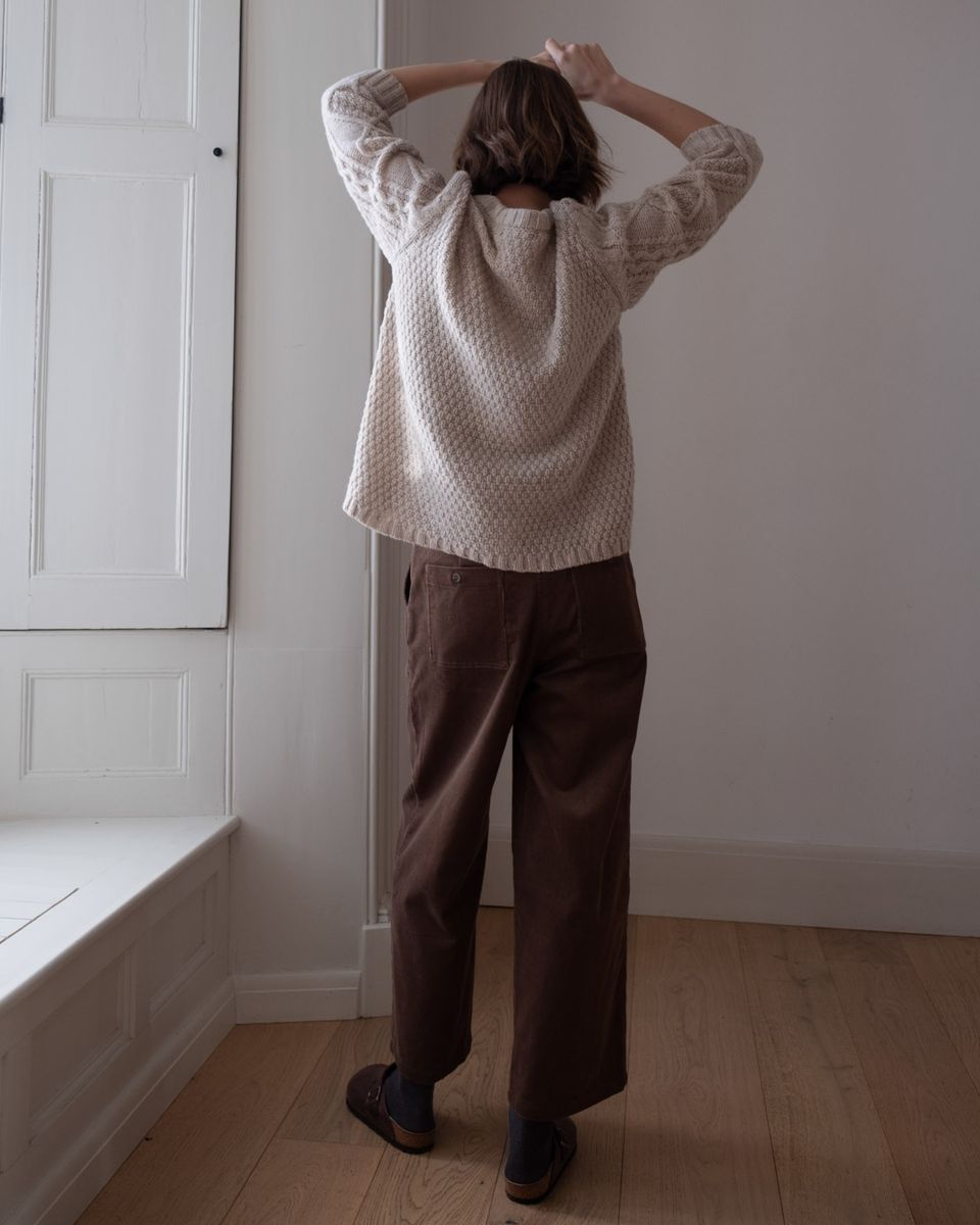 HARPER WIDE LEG CORDUROY TROUSER- OLIVE