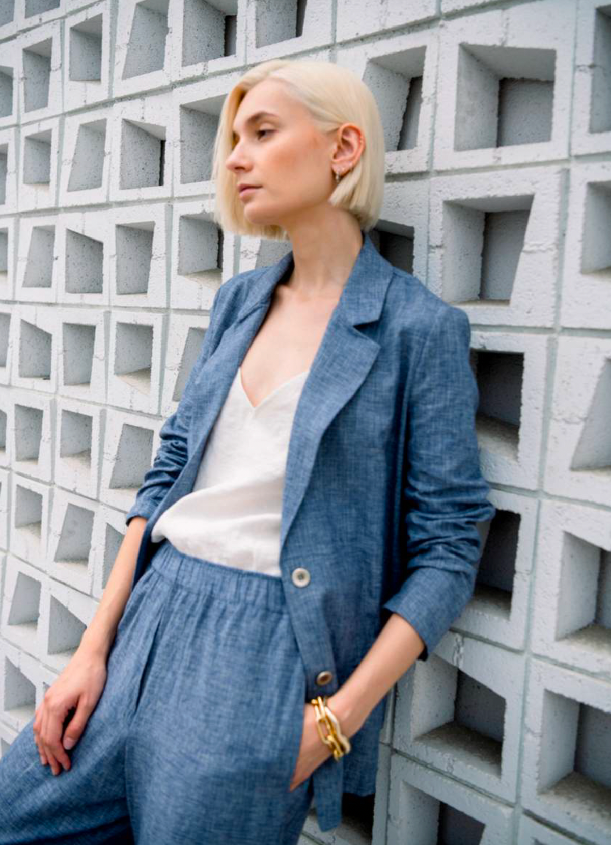 Masha Ankle Pants- Chambray