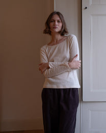 CALI POINTELLE TEE- CREAM