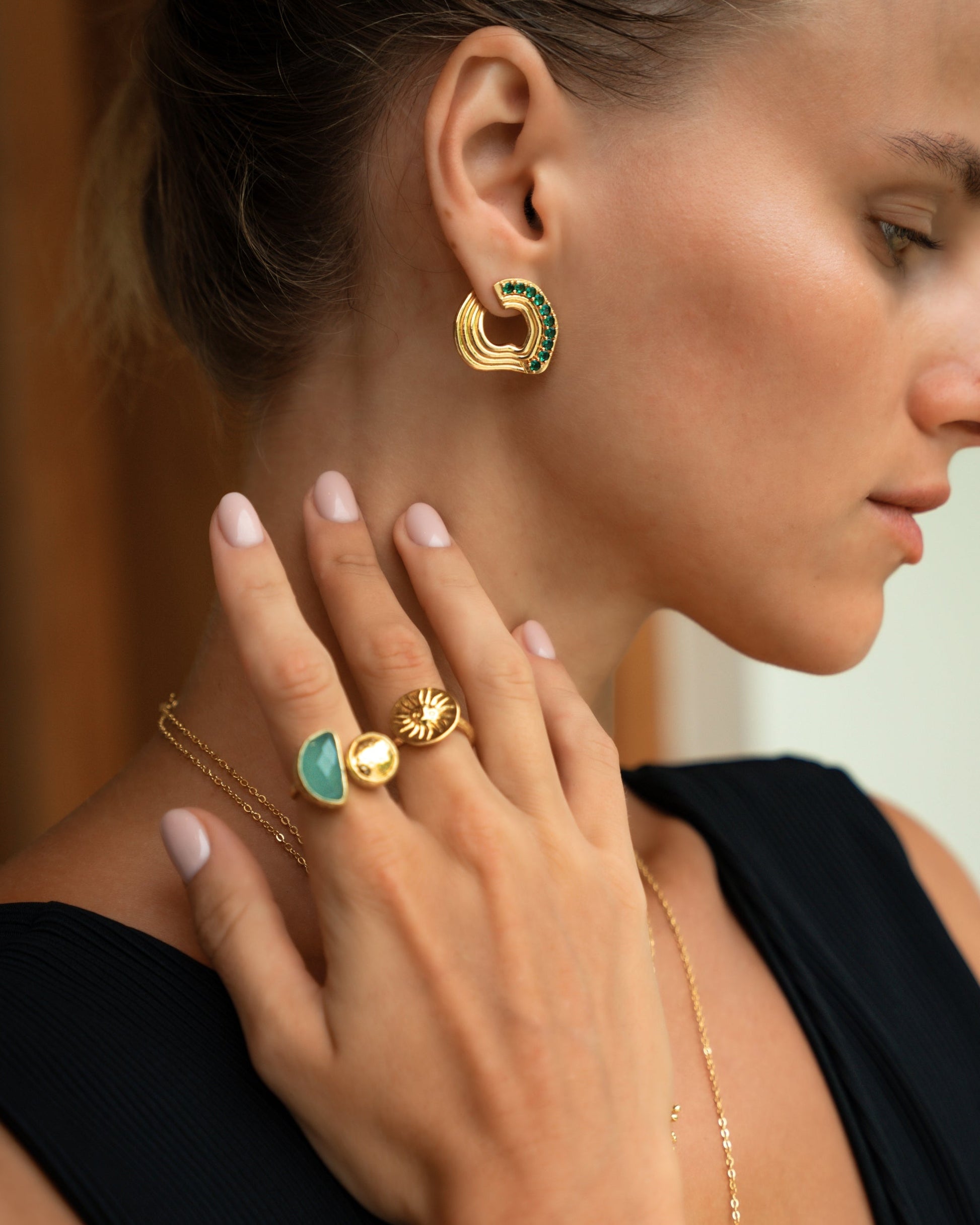 Mina Aqua Chalcedony Cocktail Ring