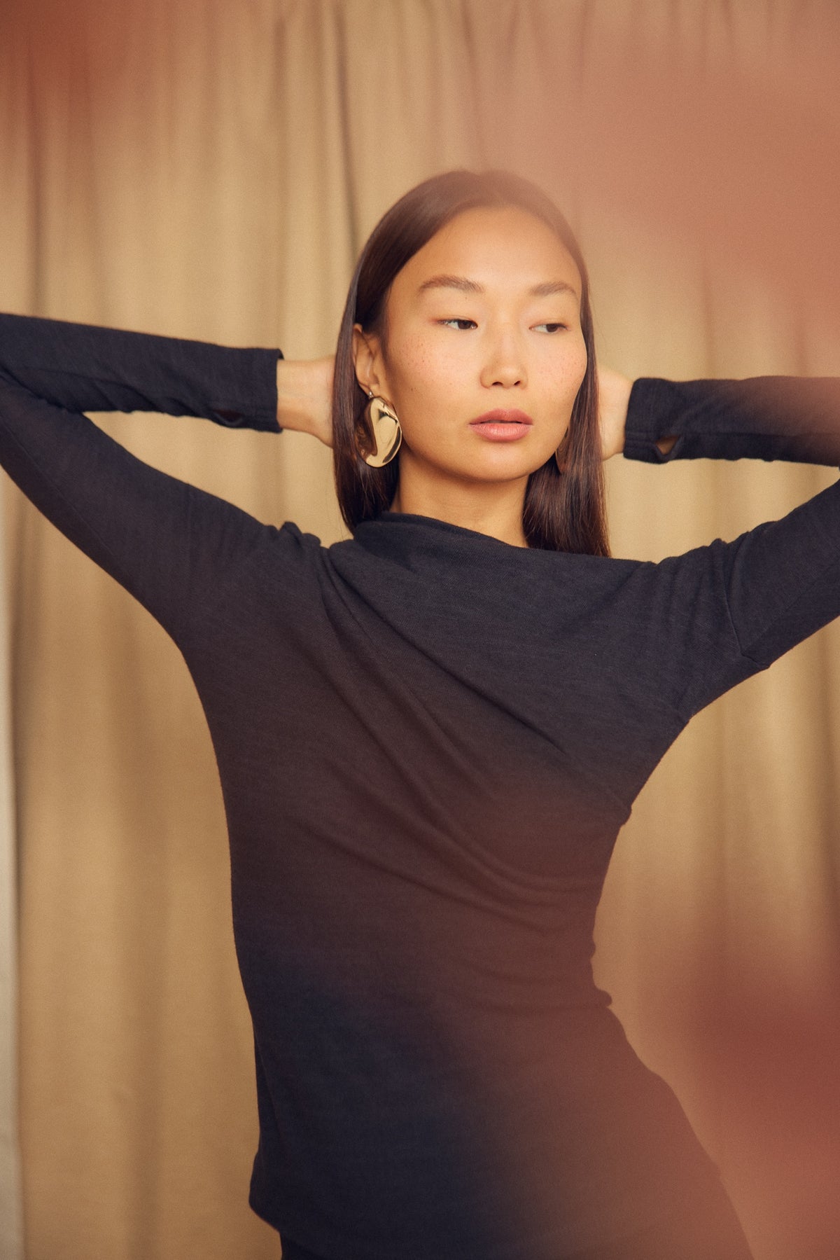 Cossac Wool Drape Top - Black