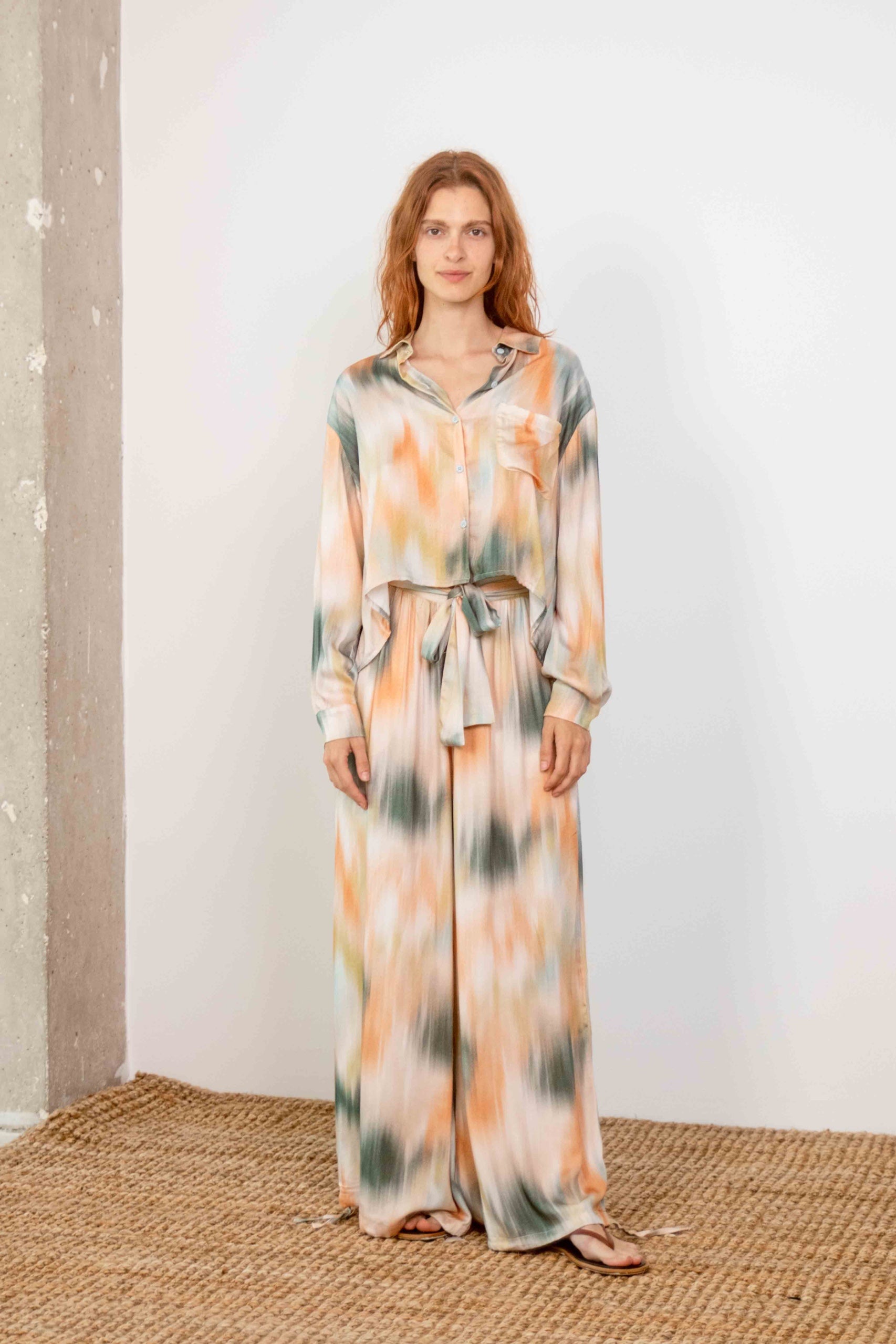 Cossac Wide Ecovero Trousers in Spring Print