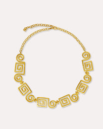 Megara Geometric Spiral Necklace