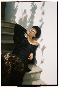 Lace Slip Skirt- Black