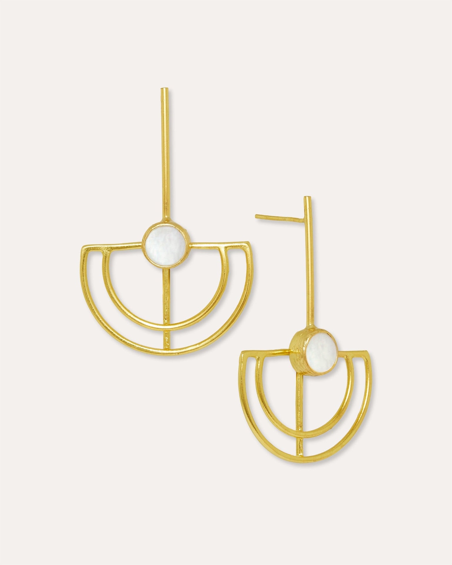 Elise Mother of Pearl Drop Stud Earrings