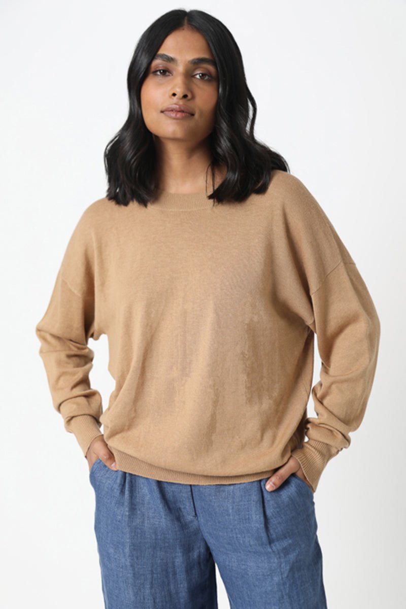 Cotton Cashmere Crew Neck Sweater