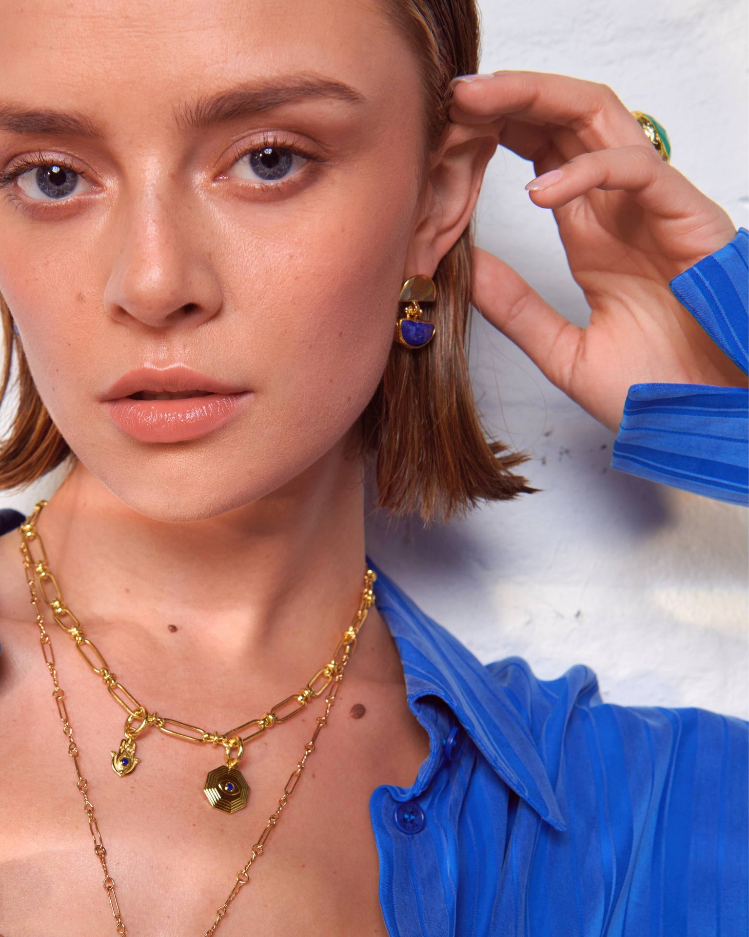 Mina Lapis Drop Stud Earrings