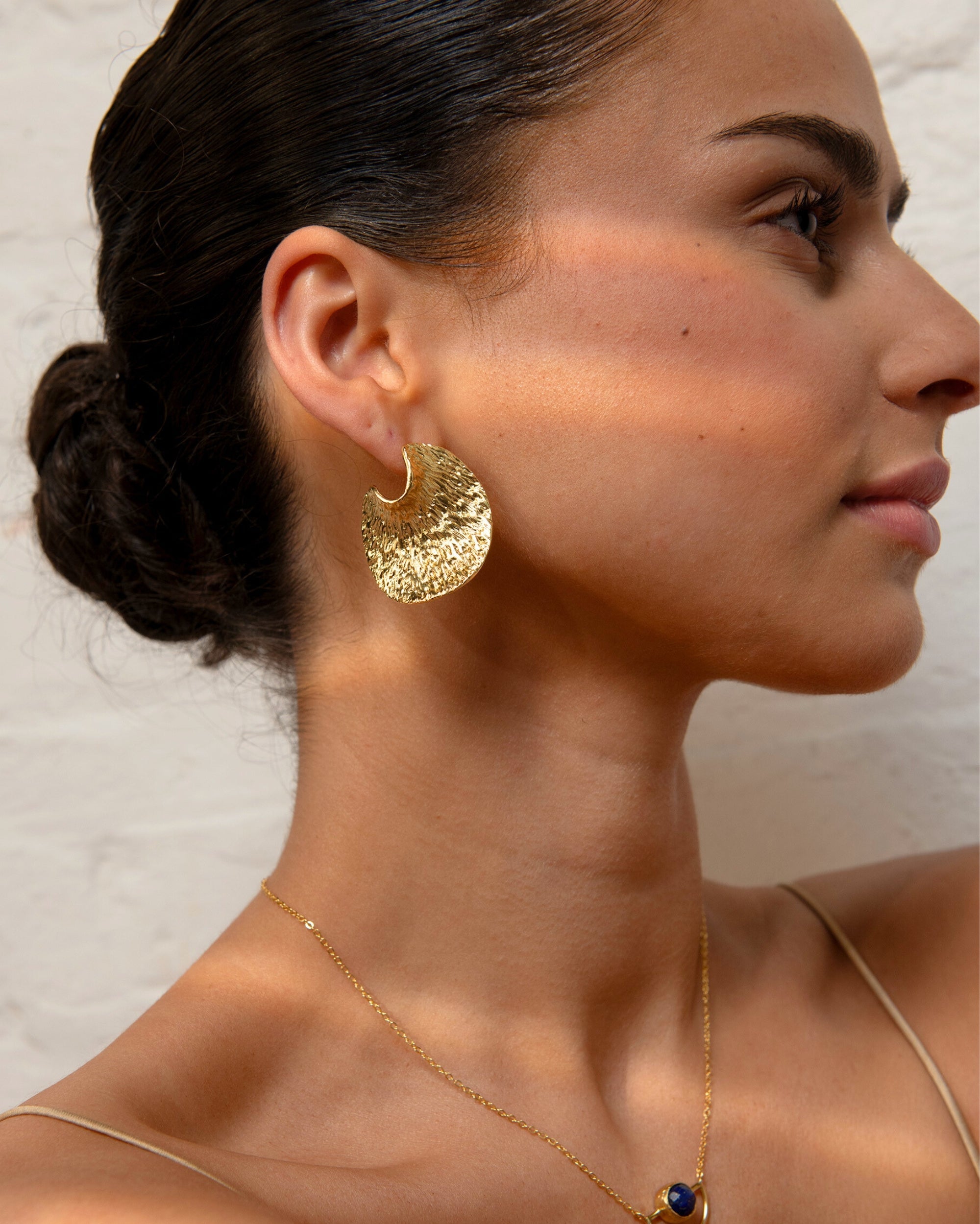 Lorena Gold Statement Stud Earrings