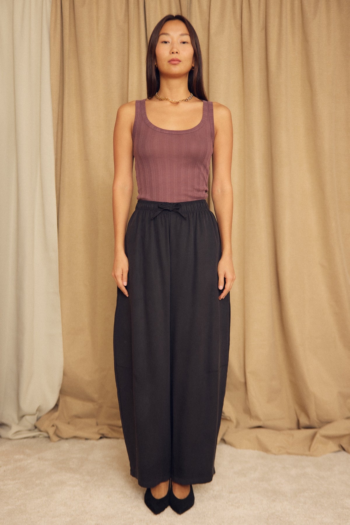 Cossac Barrel Trousers in Black Lyocell