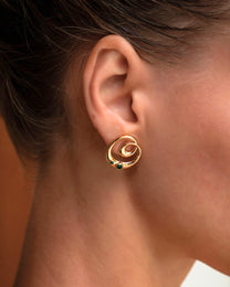 Dalia Twist Green Onyx Stud Earrings