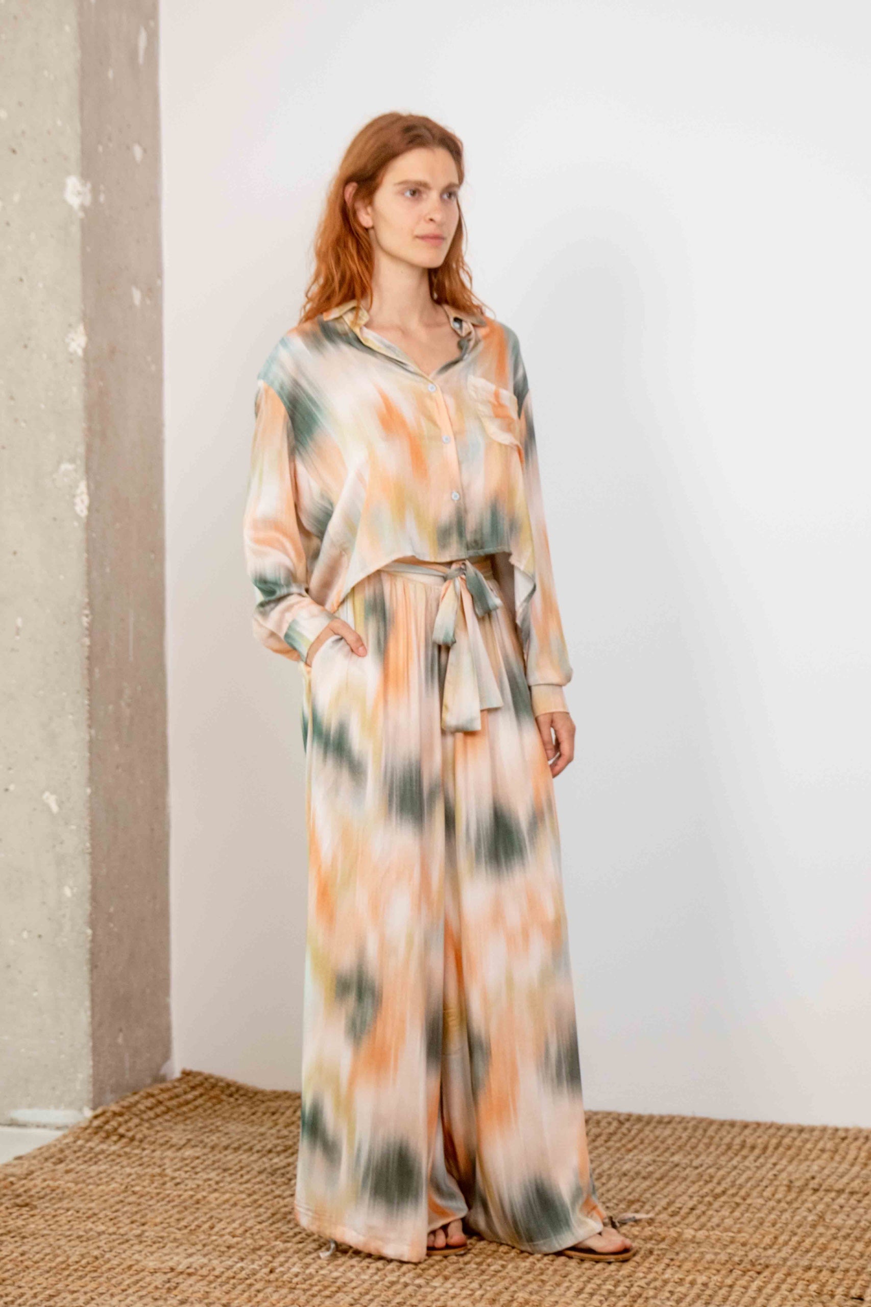 Cossac Wide Ecovero Trousers in Spring Print