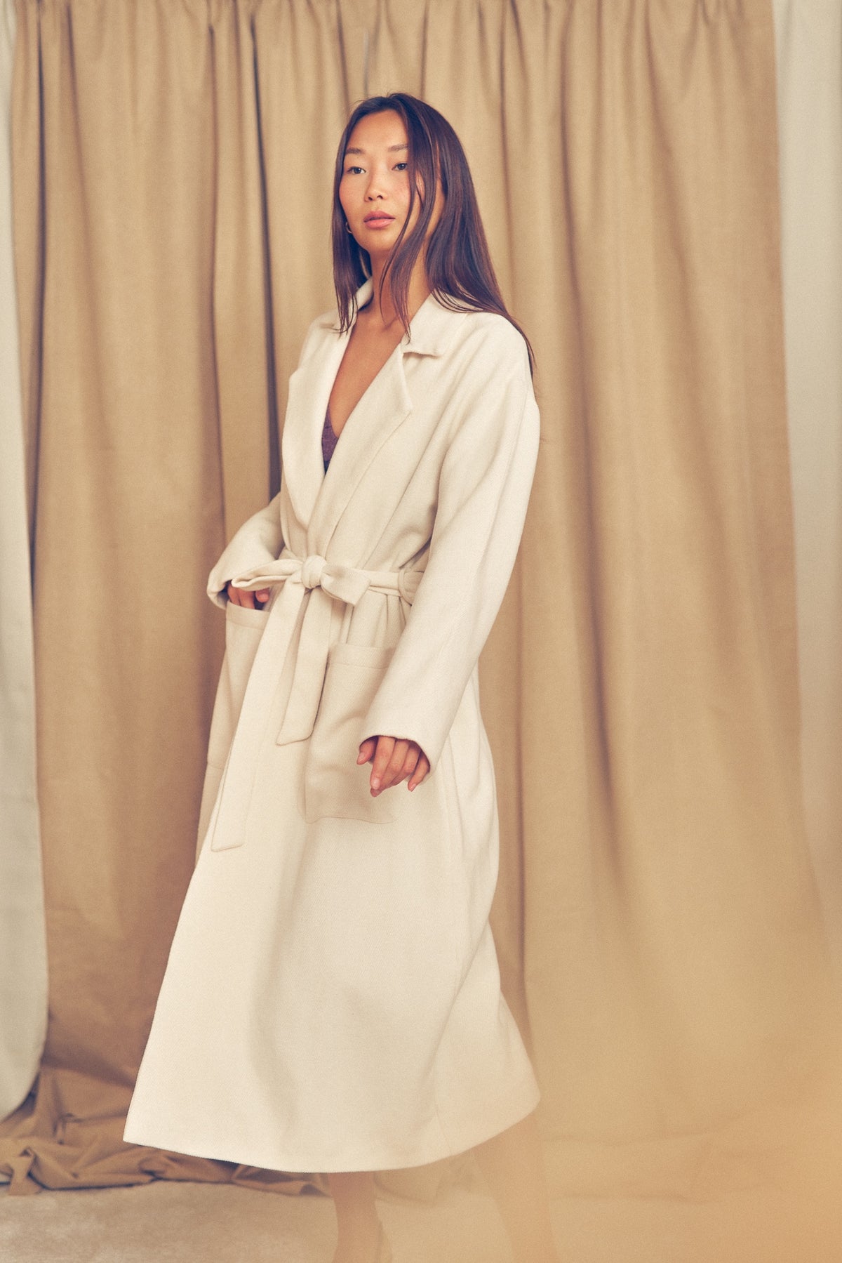 Cossac Organic Cotton Winter Coat in Ecru