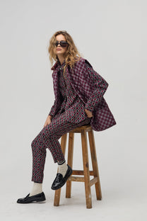 San Marino Corduroy Shirt- Bordeaux Tiles