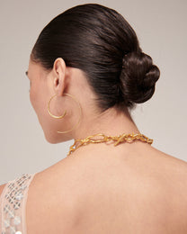 Aegina Gold Pull Through Hoop Earrings