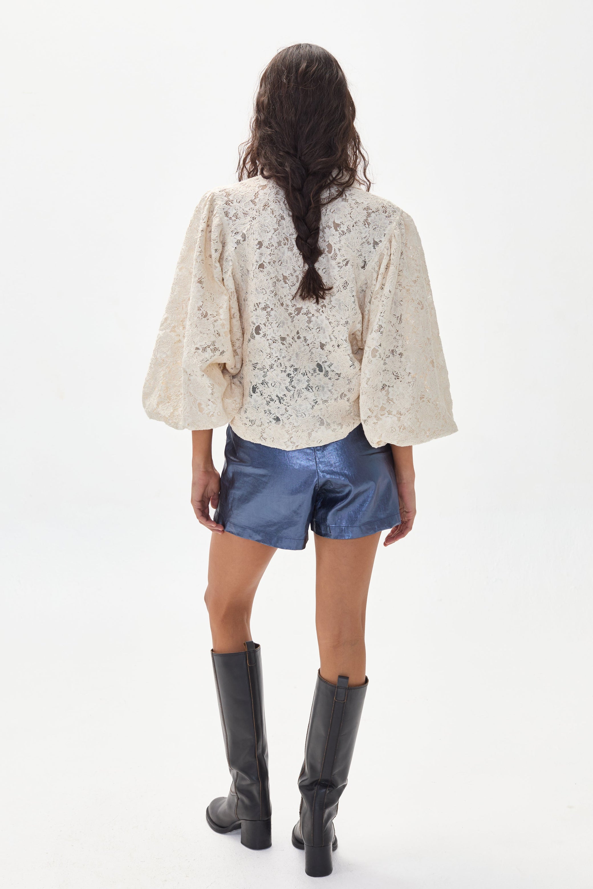 Claire Cotton Lace Shirt- White