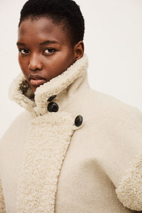 Ba&amp;Sh Fleet Coat- Ecru